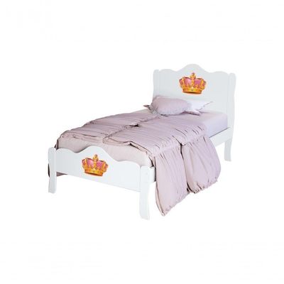 Cama Solteiro Com Cabeceira Princesa Lisa Branco