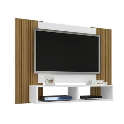 Painel Para Bridge Com Detalhe Em Ripas Branco