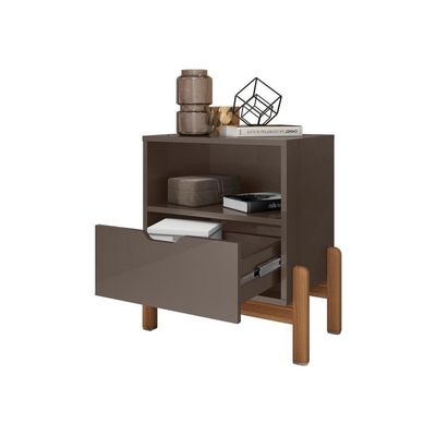 Mesa De Cabeceira Nice Cinza Perola