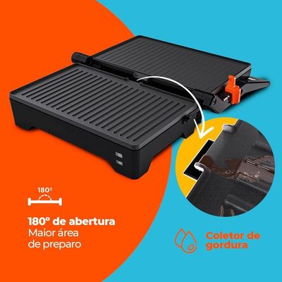 Grill Cadence Inox Chapa Firme 110V
