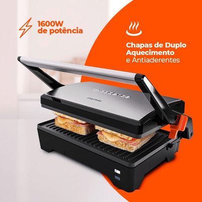 Grill Cadence Inox Chapa Firme 110V