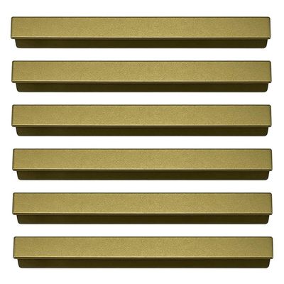 Kit 6 Puxadores Retos Líbero Nuovo Torralba 20cm Dourado Sobreposto Cômodas Roupeiros