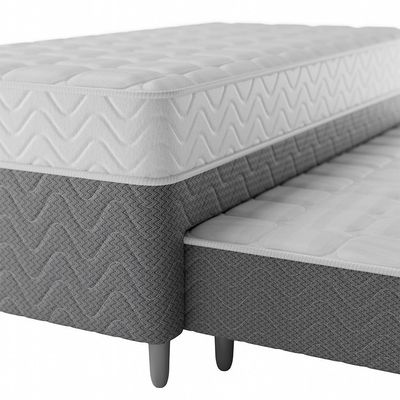 Cama Box Conjugada Solteirão com Cama Auxiliar Premier Unibox Molas Ensacadas (63x108x198) Cinza