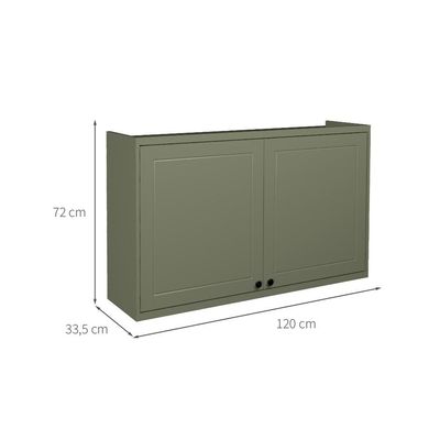 Armário Aéreo Évora 2 PT Verde Hill 120 cm