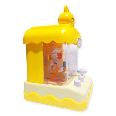 Mini Máquina De Bola Pega Premio Jogo Com Garra Divertido Coelho Amarelo