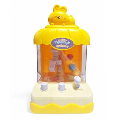 Mini Máquina De Bola Pega Premio Jogo Com Garra Divertido Coelho Amarelo