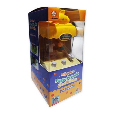 Mini Máquina De Bola Pega Premio Jogo Com Garra Divertido Coelho Amarelo