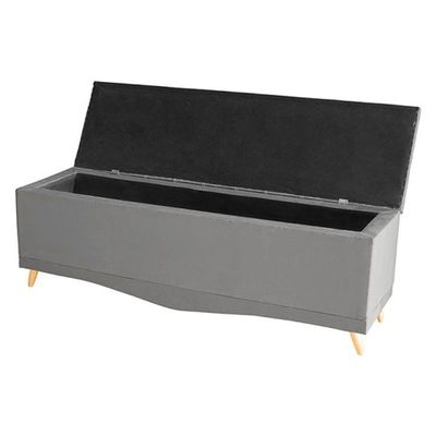 Kit Barcelona Cabeceira De Cama Painel E Calçadeira Baú Queen 160 Cm Suede Prata Do Lar Móveis E Decoração