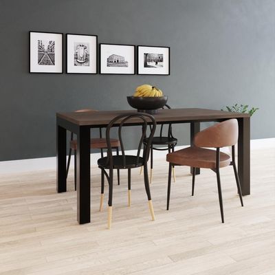 Mesa De Jantar Bronx U 160x90x77cm Brmj9160u Terracota - Est.preta Terracota/est.preta
