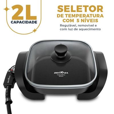 Panela Elétrica Britânia 2L 5 Temperaturas 650W BPE02A 110V