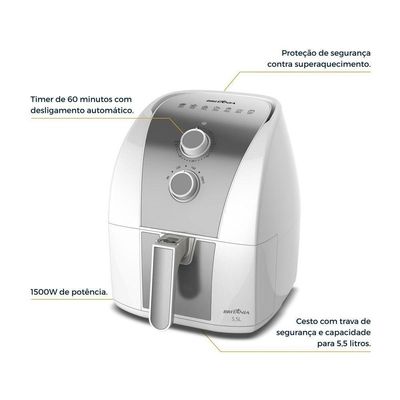 Air Fryer Britânia 5,5L Antiaderente Redstone 1500W BAF52 220V