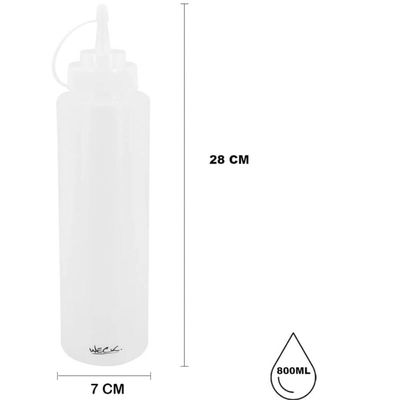 Kit 6 Bisnagas Graduadas Plásticas Flexível 800ml Tubos Barman Drinks Licores