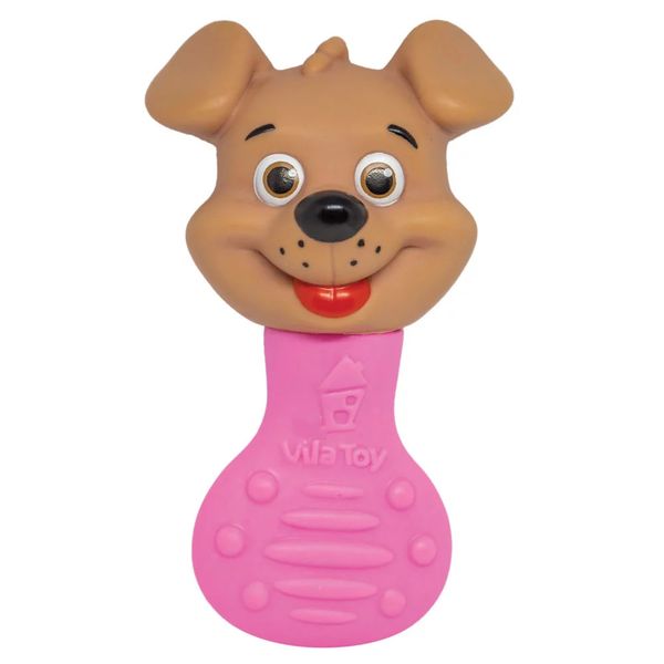 Mordedor e Chocalho Vila Toy Cachorro Rosa