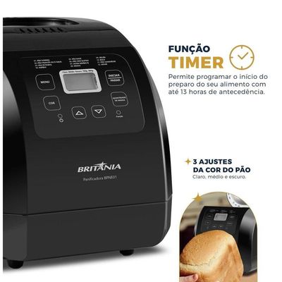 Panificadora Britânia Digital 12 Programas 3L BPNE01 110V