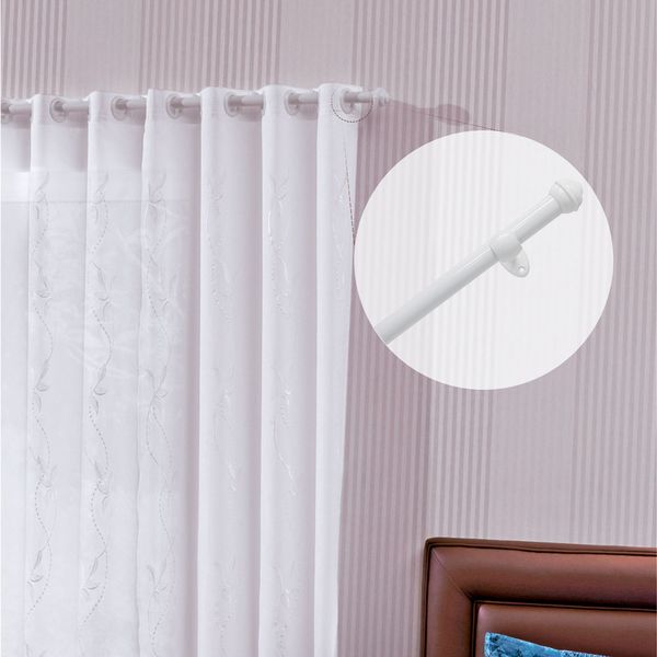 Kit Varão Bella Arte Pratiko Pro 19mmx1,50m com 2 Suportes em Aço Revestido Branco Kit Varão Bella Arte Pratiko Pro 19mmx1,50m com 2 Suportes em Aço Revestido Branco