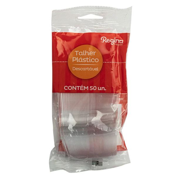 Colher Descartável Plástica Regina Branca 50 Unidades Colher Descartável Plástica Regina Branca 50 Unidades