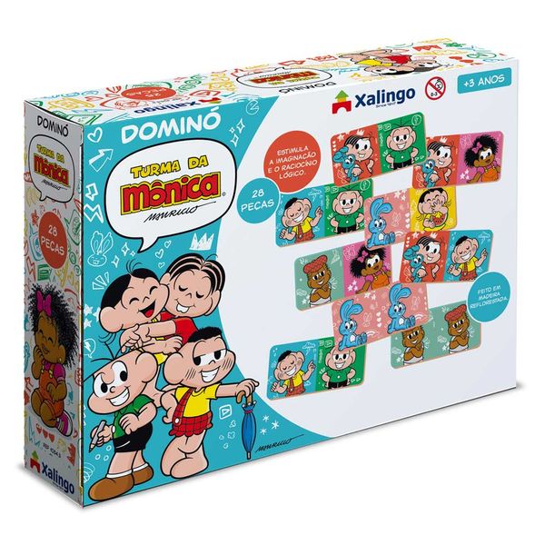 Jogo Dominó Turma da Mônica Xalingo 28 Peças
