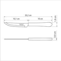 Faca Churrasco Inox 4" Leme Preto Tramontina
