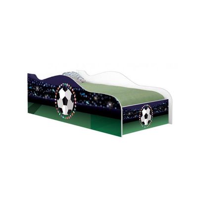 Cama Carro Fun Adesivada Futebol Bandeiras Solteiro
