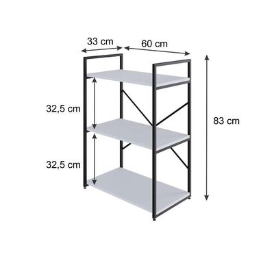 Estante C/03 Prateleiras 84x60x33cm Yon Branco Tx/est.preta Branco Tx/est.preta