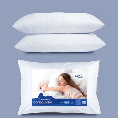 Kit 2 Travesseiros 50x70cm Suporte Firme Carioquinha Salehtex