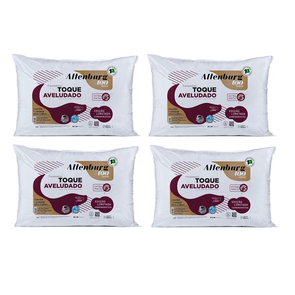 Kit-4-Travesseiros-48x68cm-Toque-Aveludado-Altenburg Kit-4-Travesseiros-48x68cm-Toque-Aveludado-Altenburg