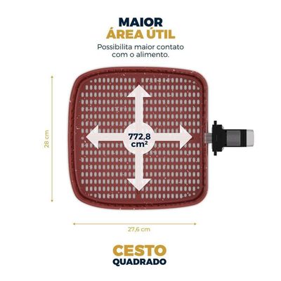 Air Fryer Britânia 9L 2000W Antiaderente Redstone BAF90A 220V