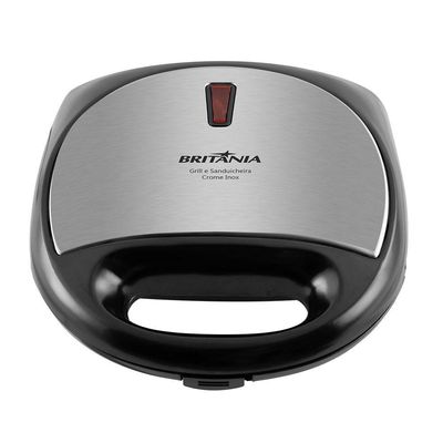 Grill E Sanduicheira Britânia Crome Inox 750W 110V