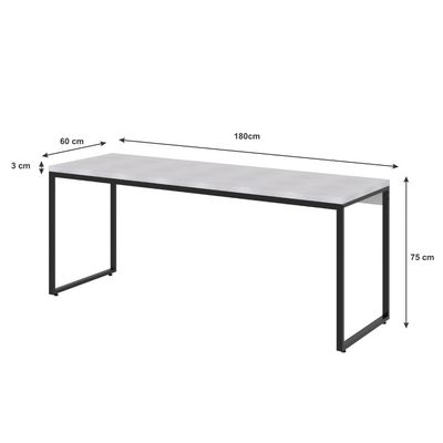 Escrivaninha Studio Branca e Preta 180 cm