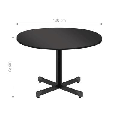 Mesa De Reuniao Redonda Red Preto Onix