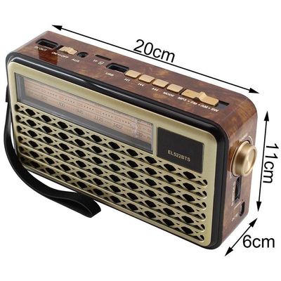Caixa De Som Bluetooth Usb Sd Rádio Fm Bege El522bt