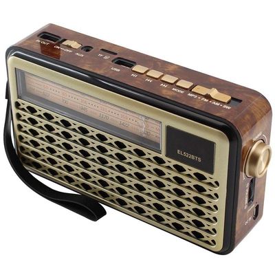 Caixa De Som Bluetooth Usb Sd Rádio Fm Bege El522bt