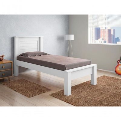 Cama Solteiro Com Cabeceira Roma Branco