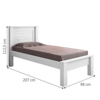 Cama Solteiro Com Cabeceira Roma Branco