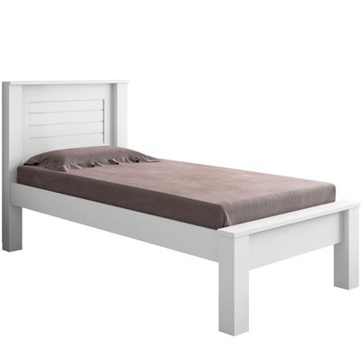 Cama Solteiro Com Cabeceira Roma Branco