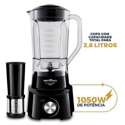 Liquidificador Britânia Diamante Preto 1050W 110V