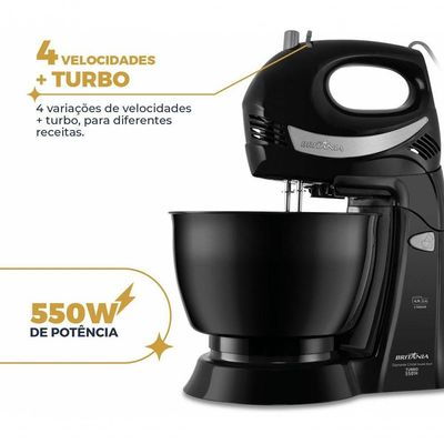 Batedeira Britânia Diamante Preta 550W 4,3L 220V