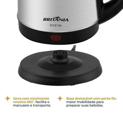Chaleira Elétrica Britânia 1,8L Inox BCHE18A 220V