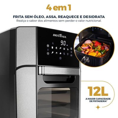 Air Fryer Oven Britânia 12L 4 Em 1 1800W BFR2100 110V