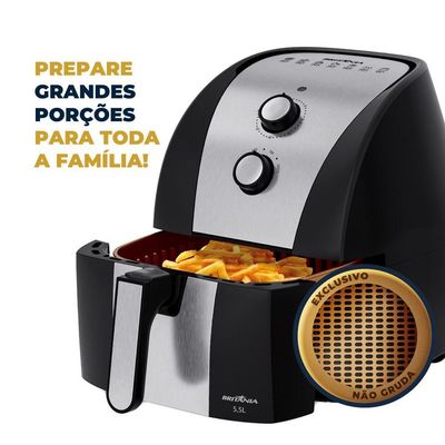 Air Fryer Britânia 5,5L Antiaderente Gold 1500W BFR51 110V