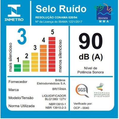 Liquidificador Britânia BLQ1380P Pro Maxx 6 Inox 3L 1200W 110V