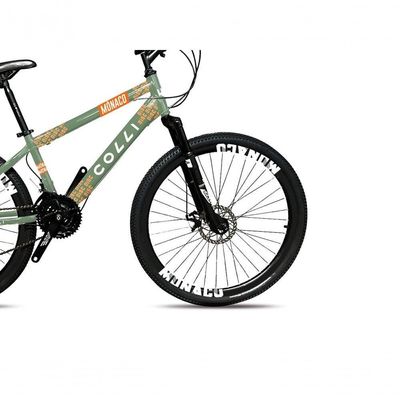 Bicicleta Colli Mônaco Aro 26 Disco 21 V Rapid Fire Cor Vermelho Tamanho Do Quadro 13,5 Verde Militar