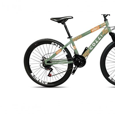 Bicicleta Colli Mônaco Aro 26 Disco 21 V Rapid Fire Cor Vermelho Tamanho Do Quadro 13,5 Verde Militar