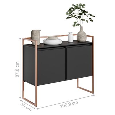 Conjunto Buffet Industrial 2 E 3 Portas Preto Cobre