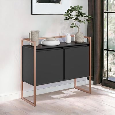 Conjunto Buffet Industrial 2 E 3 Portas Preto Cobre