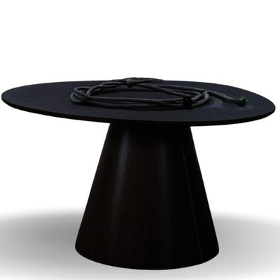 Mesa Cone Redonda Orgânica Em ébano 90cm
