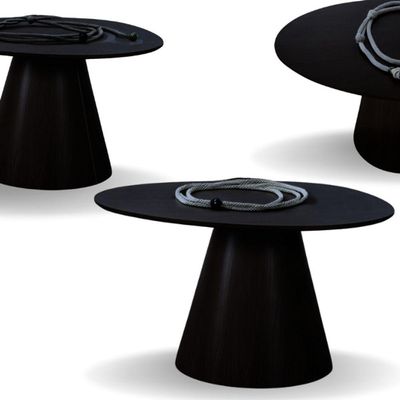 Mesa Cone Redonda Orgânica Em ébano 90cm