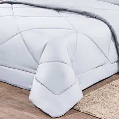 Kit Edredom + Jogo De Lençol Aconchego Look House Dupla Face Casal King 06 Peças - Exclusivo na cor Branco.