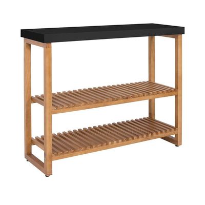 Estante Aparador Buffet Gold Com 2 Prateleiras Luxo Preto