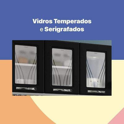 Cozinha De Aço Completa Telasul Porta 3 vidros Balcão Pia
